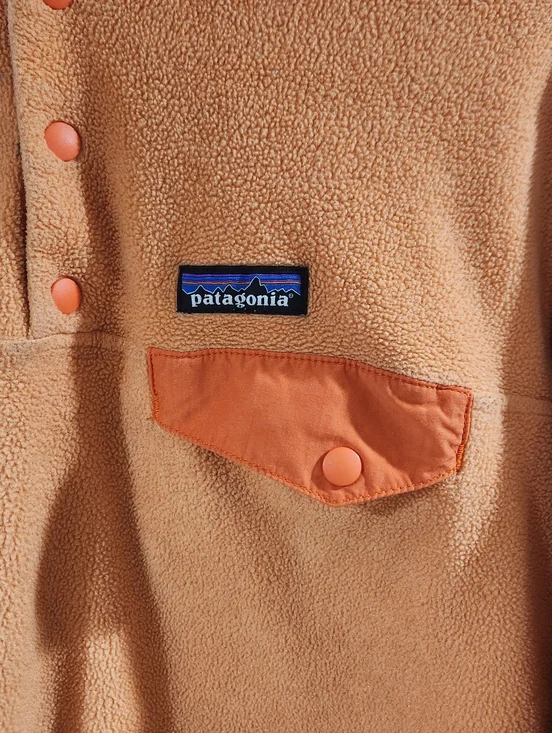 Patagonia Lightweight Synchilla Snap-T Pullover – Women’s Size L Orange - Picture 2 of 5